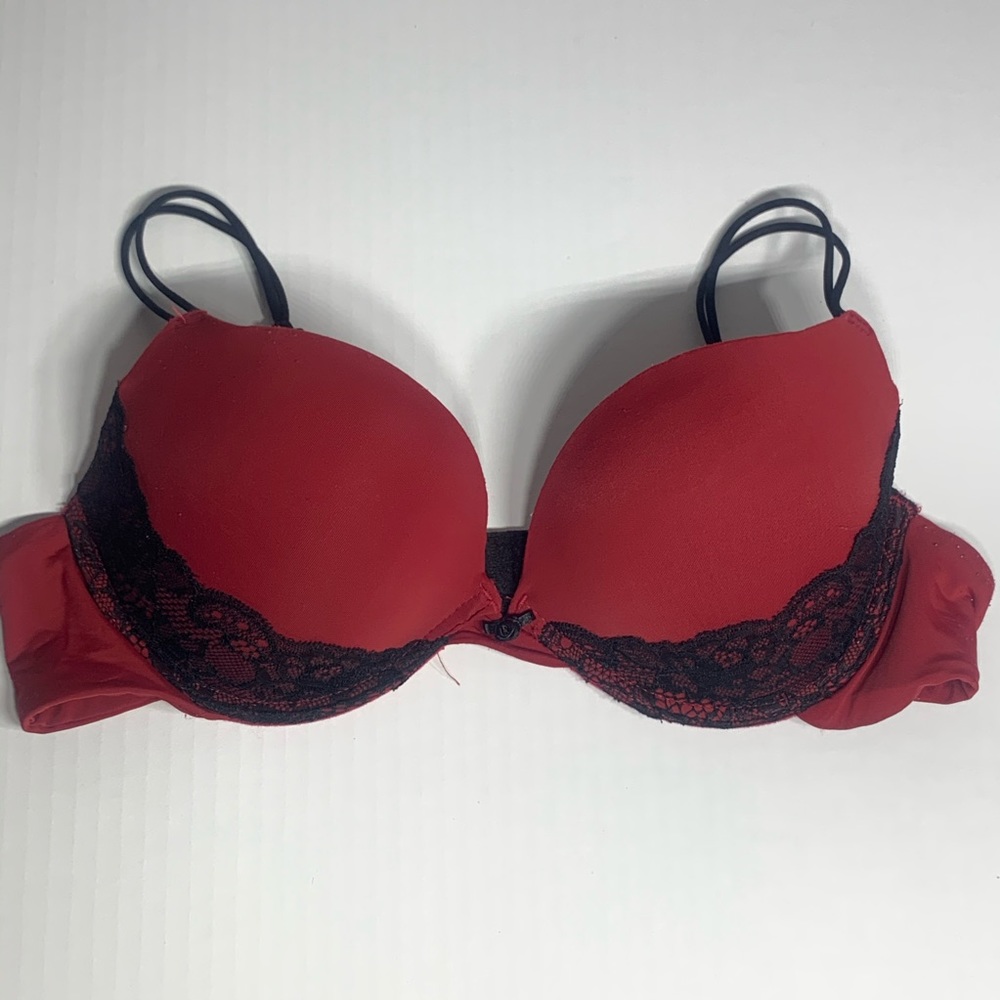 Kathy Ireland Intimates Red Padded Push Up Bra 36C